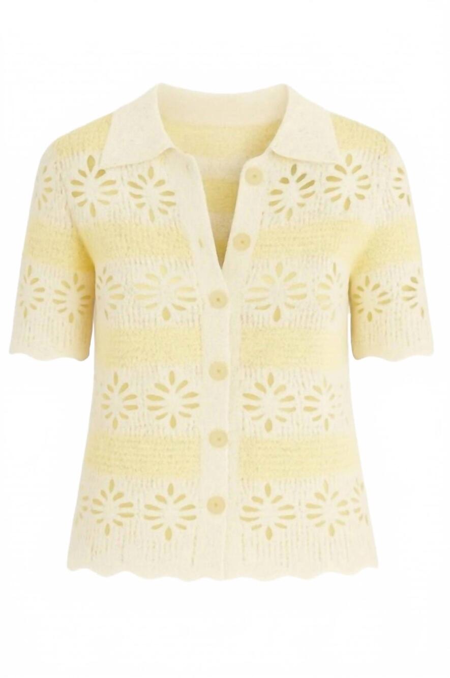 NEW ANOTHER LOVE women's andrine blouse in cream/ yellow